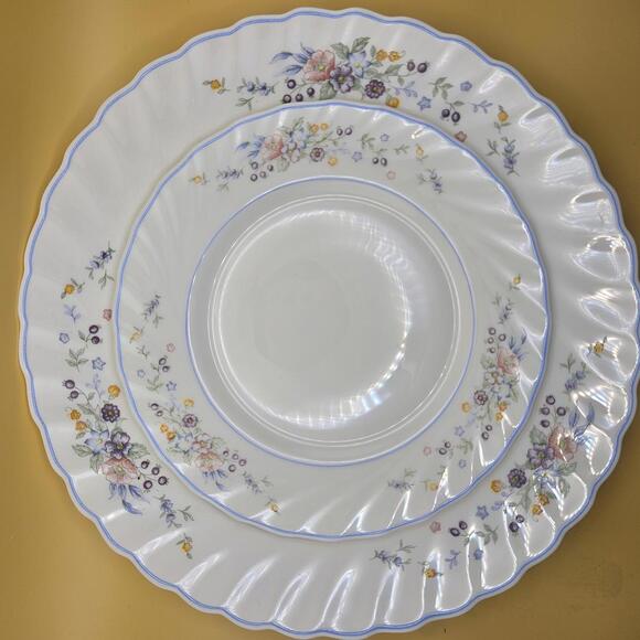 Vintage Arcopal Myosotis Plates | Set of 2 | French Cottagecore Farmhouse - Picture 1 of 9